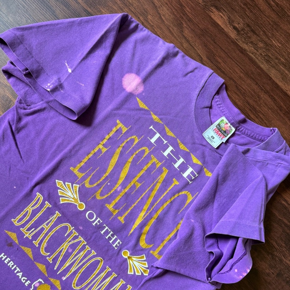 Vintage 90s Black Culture Purple Single Stitched T Shirt Heritage Collection - Picture 3 of 7